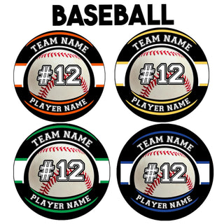 Sports Pinback Buttons with Player Name and Number - 2.25” or 3”