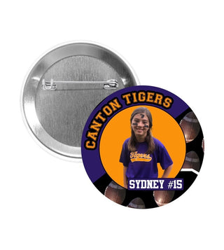 Personalized Sports Photo Pinback Buttons - 2.25” or 3”