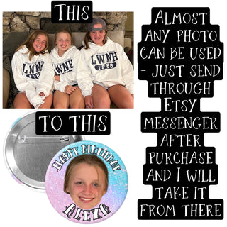 Floating head Pinback button - 2.25” or 3”