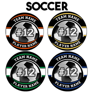 Sports Pinback Buttons with Player Name and Number - 2.25” or 3”