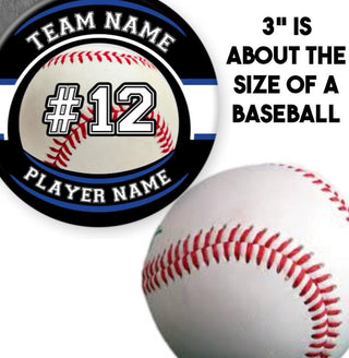 Sports Pinback Buttons with Player Name and Number - 2.25” or 3”