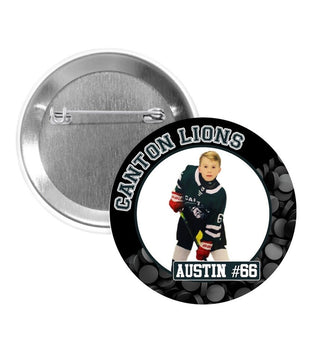 Personalized Sports Photo Pinback Buttons - 2.25” or 3”