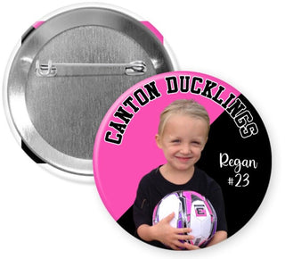 Personalized Photo Sports Team Pinback Buttons - 2.25” or 3”